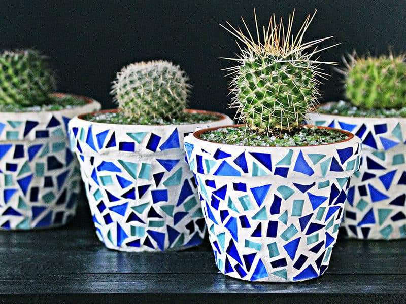 Pots Decorated With Blue