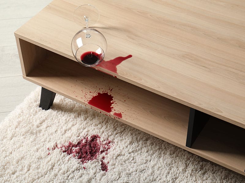 Glass Spilled Red Wine